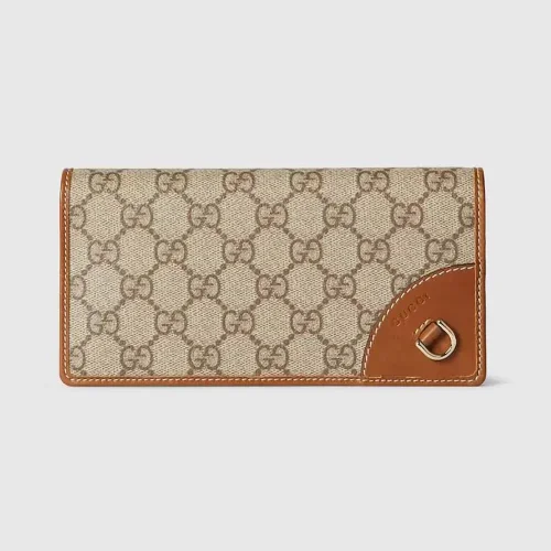 Gucci Women GG Emblem Continental Wallet-Brown 821802FAD6L9758