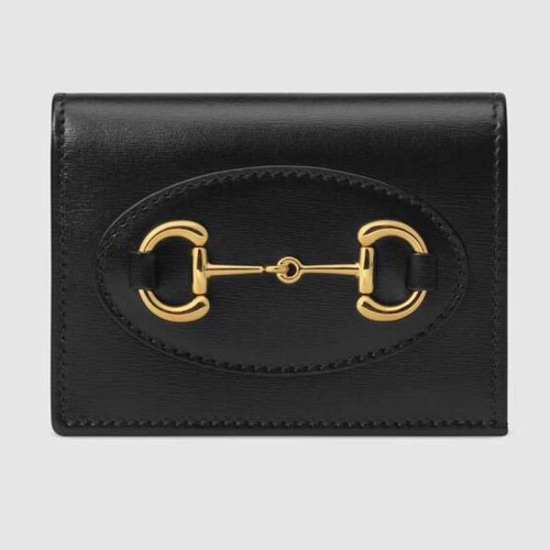 Gucci GG Unisex Gucci 1955 Horsebit Card Case Wallet Leather