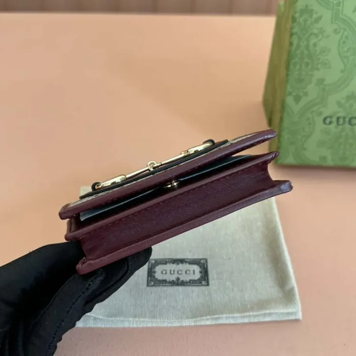 Gucci Women Horsebit 1955 Card Case Wallet 621887FAD6L9756