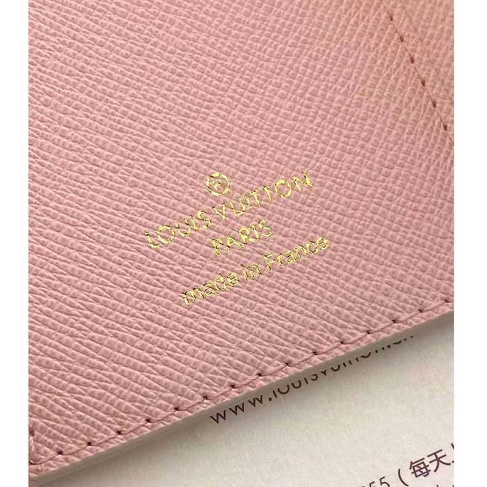 Louis Vuitton LV Unisex Victorine Wallet Peach Pink Damier Coated Canvas N40638
