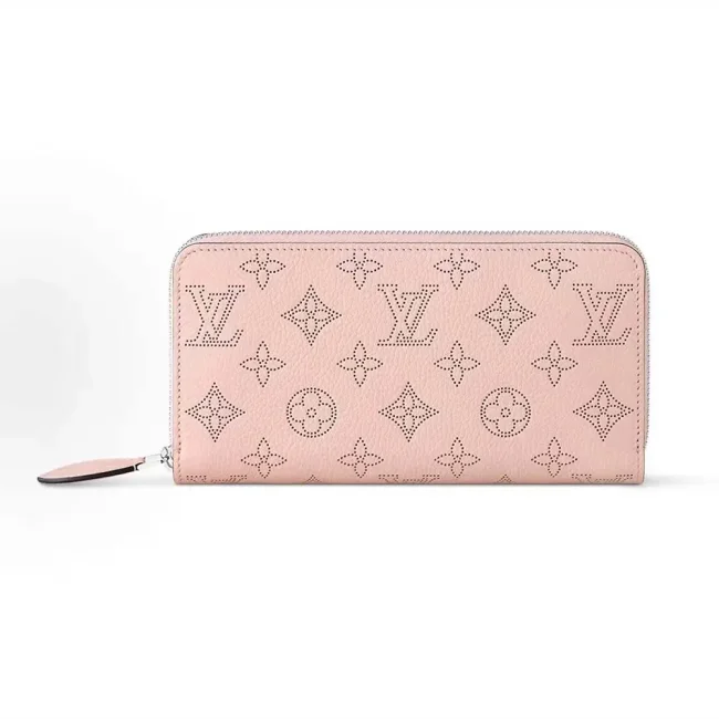 Louis Vuitton LV Women Zippy Wallet Mahina Perforated Calf Leather-Pink