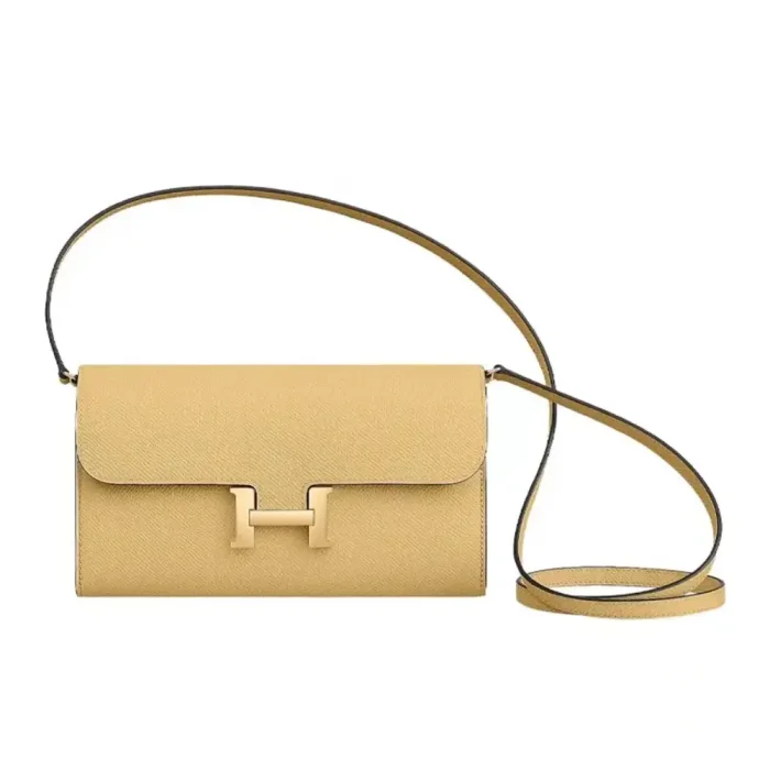 Hermes Women Constance Long To Go in Epsom Leather-Yellow/Gold