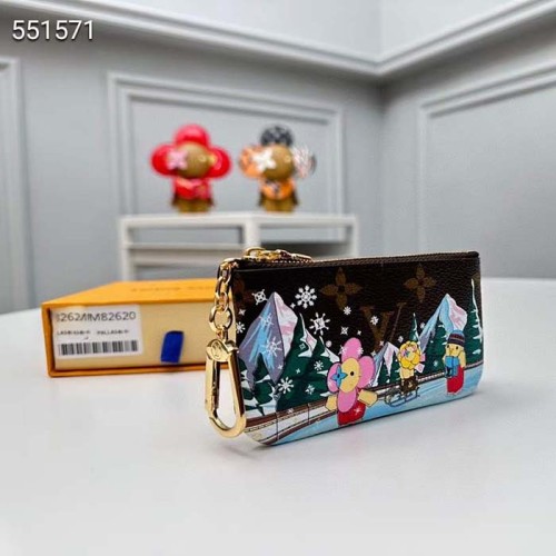 Louis Vuitton LV Unisex Key Pouch Pink Monogram Coated Canvas M82620