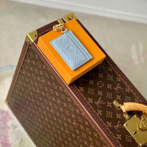 Louis Vuitton Unisex LV Charms Card Holder Olympe Blue Monogram Supple Cowhide Leather M83585