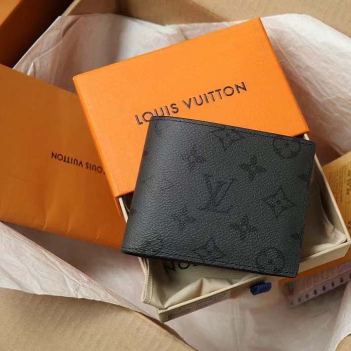 Louis Vuitton LV Unisex Slender Wallet Monogram Eclipse Coated Canvas
