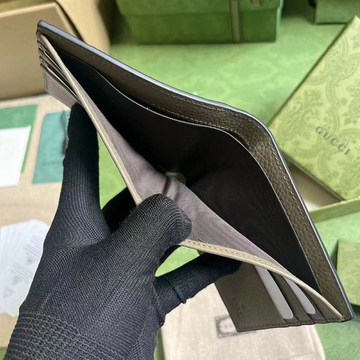 Gucci Unisex Jumbo GG Wallet Taupe Leather Moiré Lining