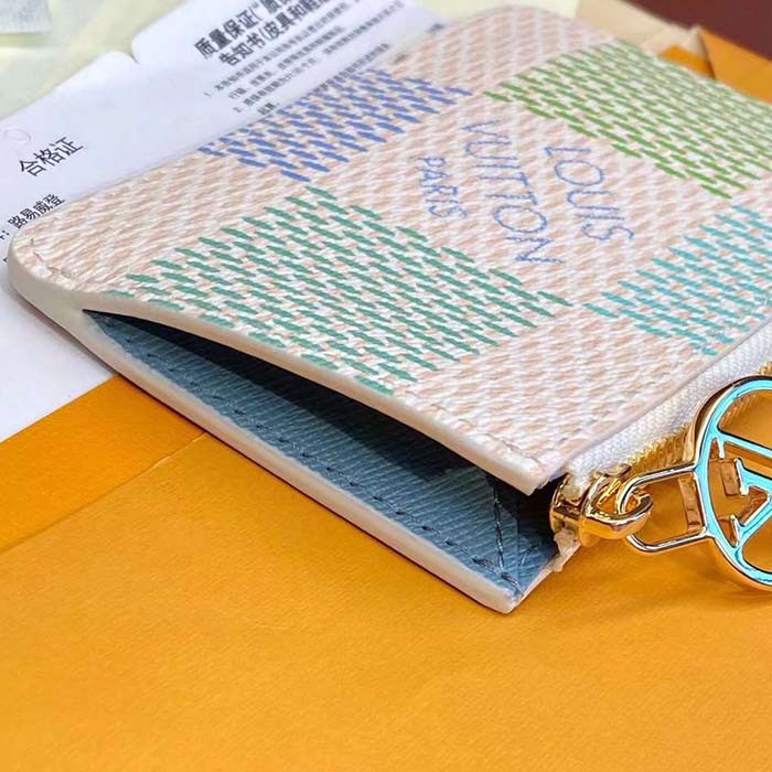 Louis Vuitton LV Unisex Romy Card Holder Green Damier Coated Canvas N40639