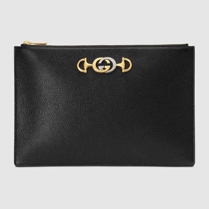 Gucci GG Women Gucci Zumi Grainy Leather Pouch