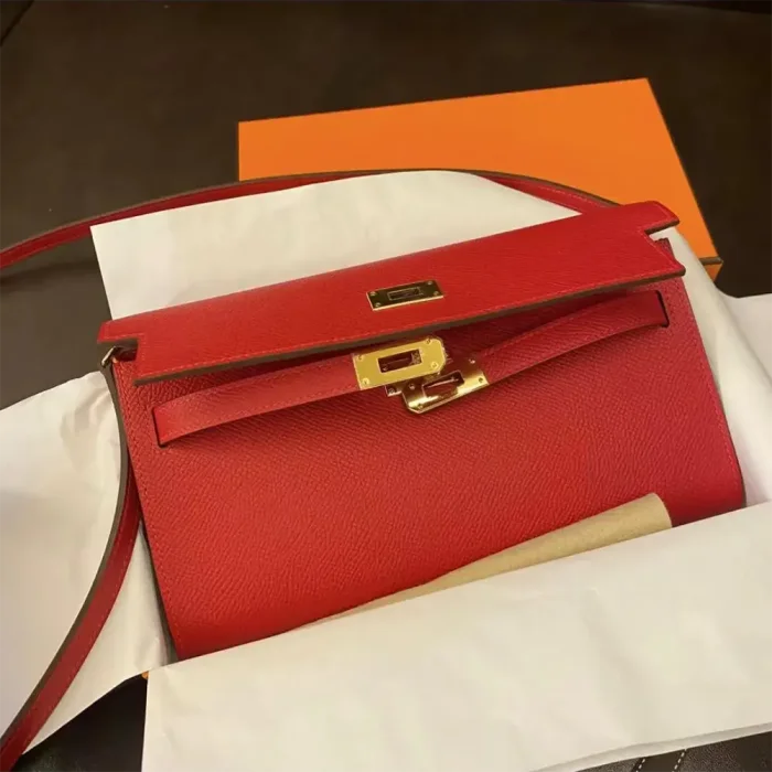 Hermes Women Kelly To Go in Epsom Leather-Red