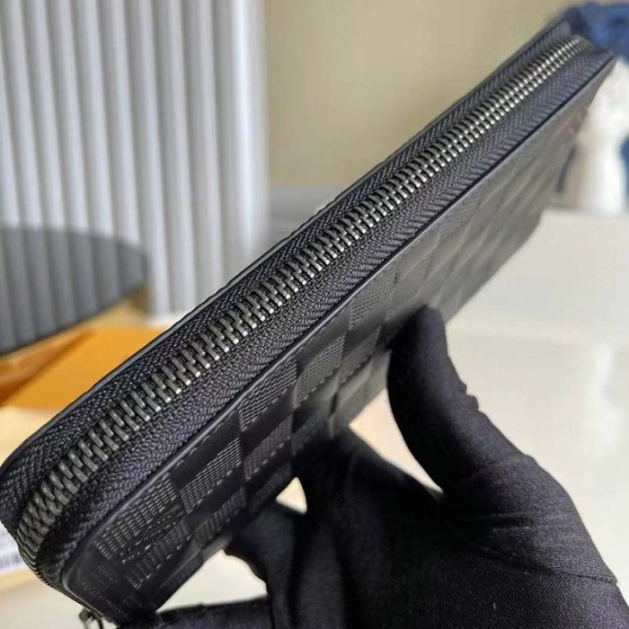 Louis Vuitton LV Unisex Zippy Wallet Vertical Black Damier Infini Cowhide Leather