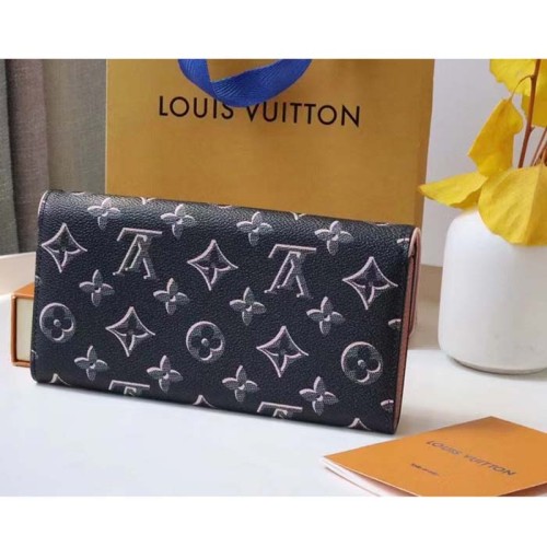 Louis Vuitton LV Women Sarah Wallet Fall for You Black Monogram Coated Canvas