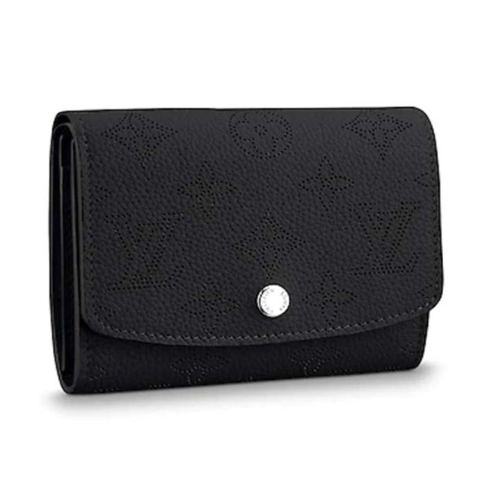 Louis Vuitton LV Women Iris Compact Wallet Mahina Perforated Calf Leather