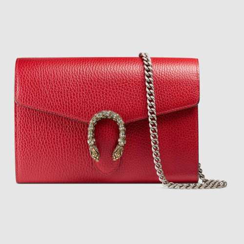 Gucci GG Women Dionysus Leather Mini Chain Bag with Tiger Head Spur