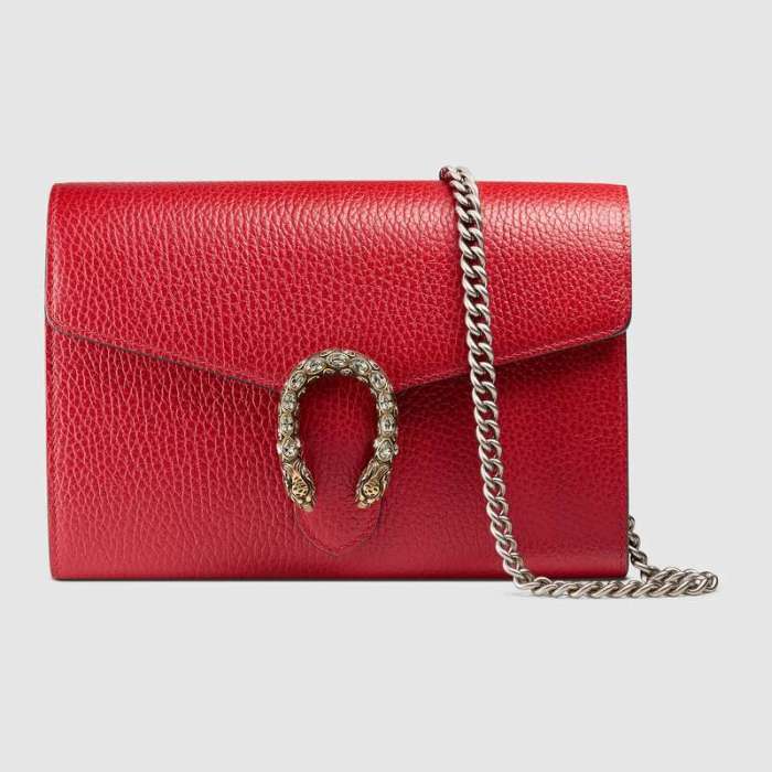 Gucci GG Women Dionysus Leather Mini Chain Bag with Tiger Head Spur