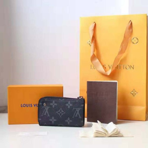 Louis Vuitton LV Unisex Coin Purse in Masculine Monogram Eclipse-Black