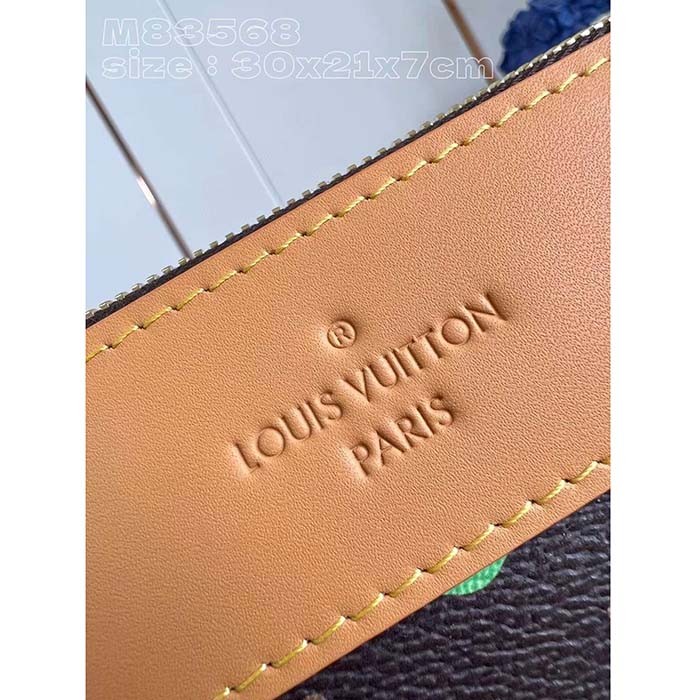 Louis Vuitton Unisex Pochette Voyage Souple Chocolate Monogram Craggy Coated Canvas M83568