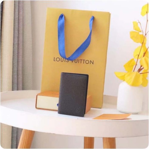 Louis Vuitton LV Unisex Pocket Organizer Acajou Navy Blue Taiga Cowhide Leather