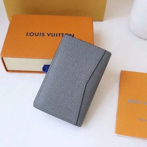 Louis Vuitton LV Unisex Pocket Organizer Glacier Black Taiga Cowhide Leather