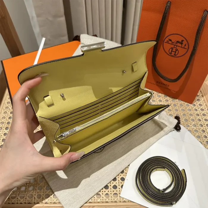 Hermes Women Constance Long To Go in Epsom Leather-Yellow/Gold