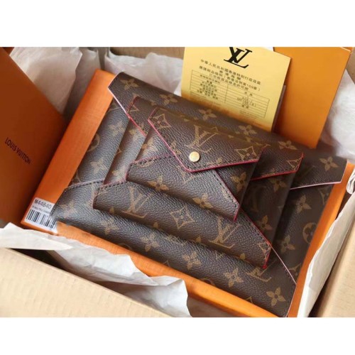 Louis Vuitton LV Unisex Kirigami Pochette Brown Monogram Coated Canvas Cowhide Leather