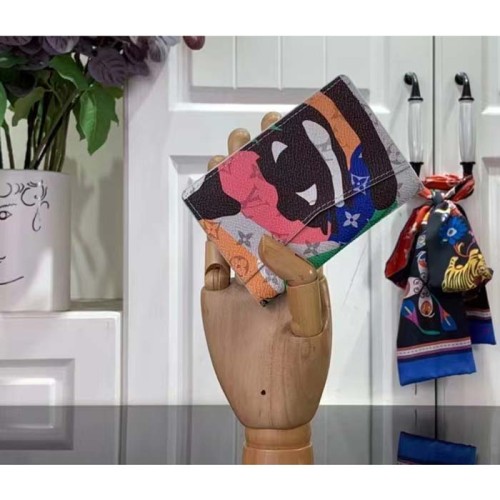 Louis Vuitton LV Unisex Pocket Organizer Multicolor Monogram Coated Canvas Cowhide Leather