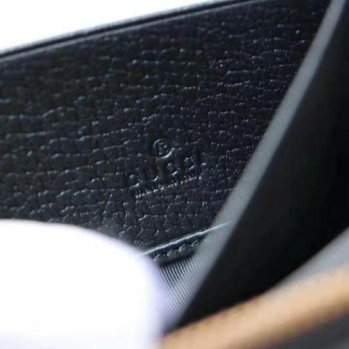 Gucci GG Unisex Leather Zip Around Wallet with Web in Black Leather