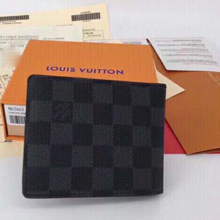Louis Vuitton LV Unisex Multiple Wallet Damier Cobalt Canvas-Grey