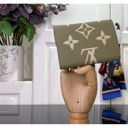 Louis Vuitton LV Unisex Victorine Wallet Cream Monogram Empreinte Embossed Supple Grained Cowhide Leather