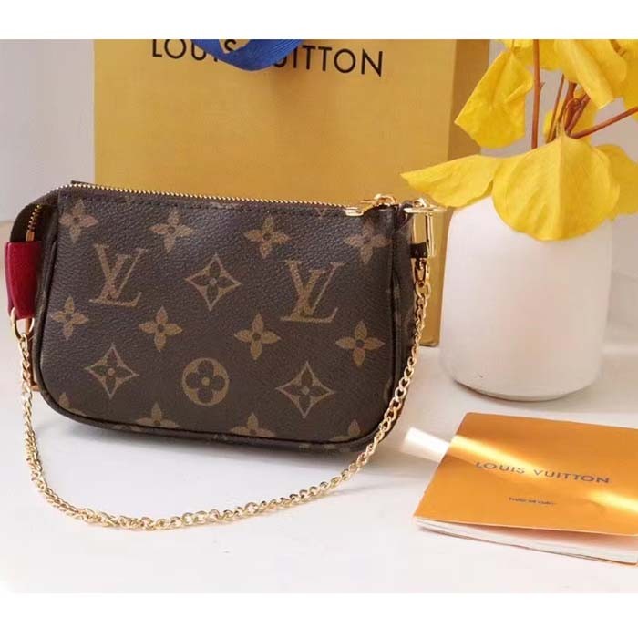 Louis Vuitton LV Women Mini Pochette Accessoires Fuchsia Monogram Coated Canvas