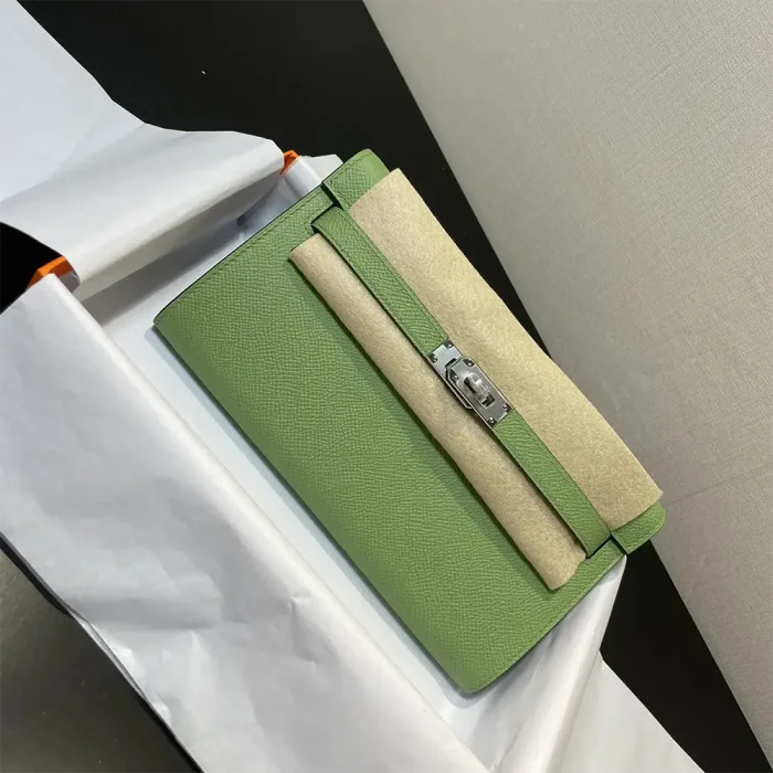 Hermes Women Kelly To Go in Epsom Leather-Green/Silver