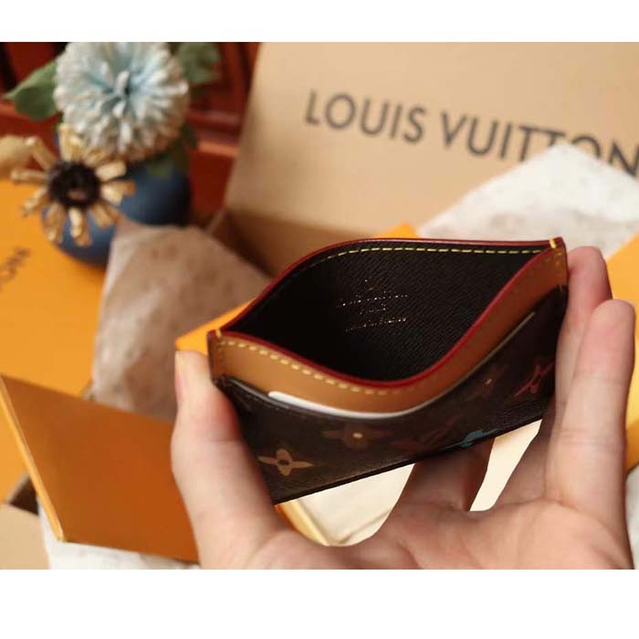 Louis Vuitton Unisex LV Card Holder Chocolate Monogram Craggy Coated Canvas M83348