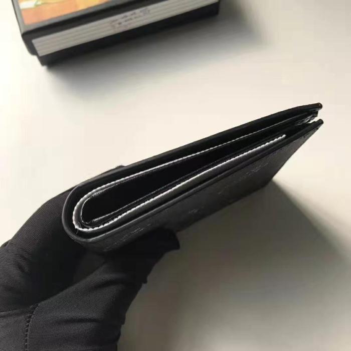 Gucci GG Men GG Wallet with Tiger Print in Black/Grey GG Supreme Canvas