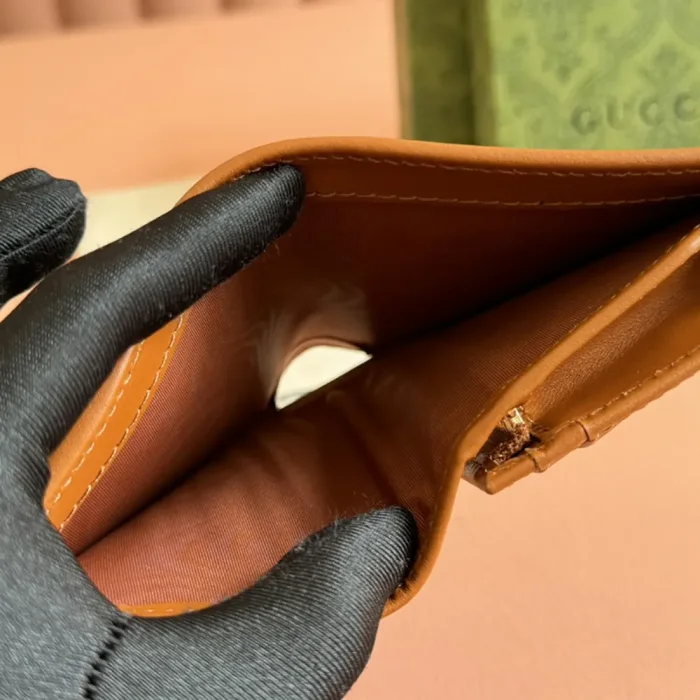 Gucci Women GG Emblem Mini Wallet-Brown 820692FAD6L9758