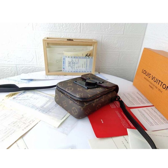 Louis Vuitton LV Unisex S-Lock Vertical Wearable Wallet Monogram Macassar Coated Canvas