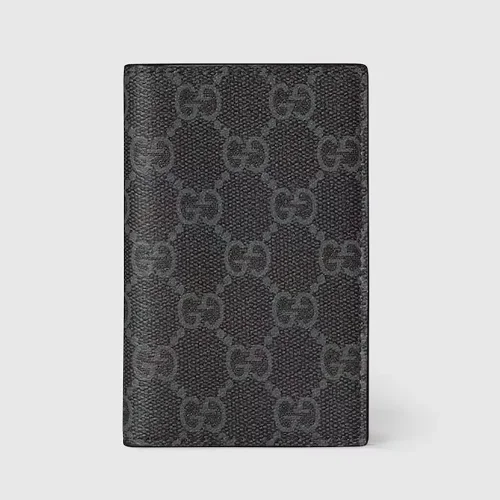 Gucci Women GG Emblem Bi Fold Card Case-Gray 821209FAD6M1000