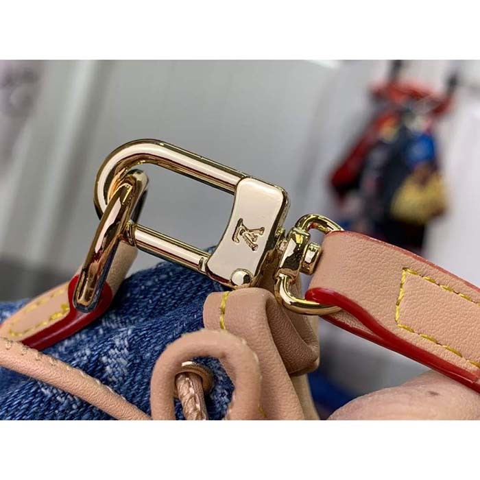 Louis Vuitton Women Micro Noe Bag Charm Monogram Denim Canvas M01700