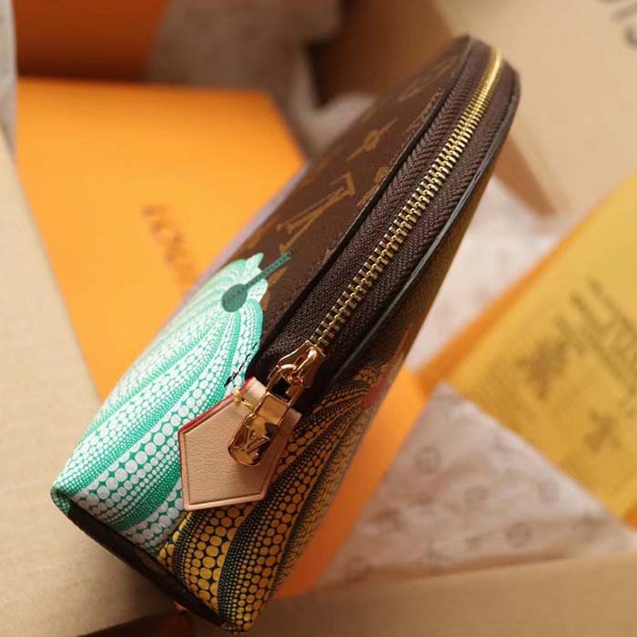 Louis Vuitton Unisex LV x YK Cosmetic Pouch Monogram Coated Canvas Colorful Pumpkin Print