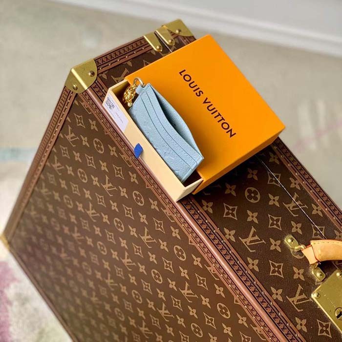 Louis Vuitton Unisex LV Charms Card Holder Olympe Blue Monogram Supple Cowhide Leather M83585