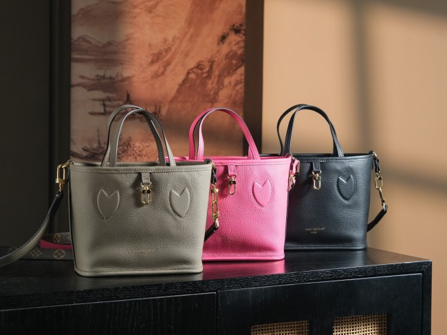 NEVERFULL BANDOULIERE INSIDE OUT BB - BLACK & Rose & DARK FANGO