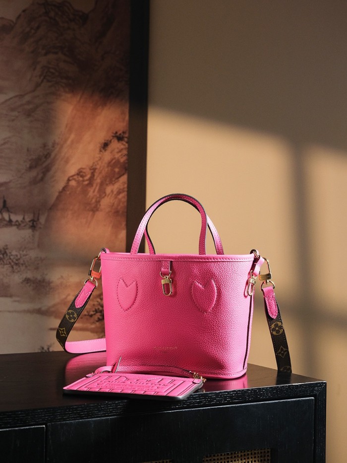 NEVERFULL BANDOULIERE INSIDE OUT BB - BLACK & Rose & DARK FANGO