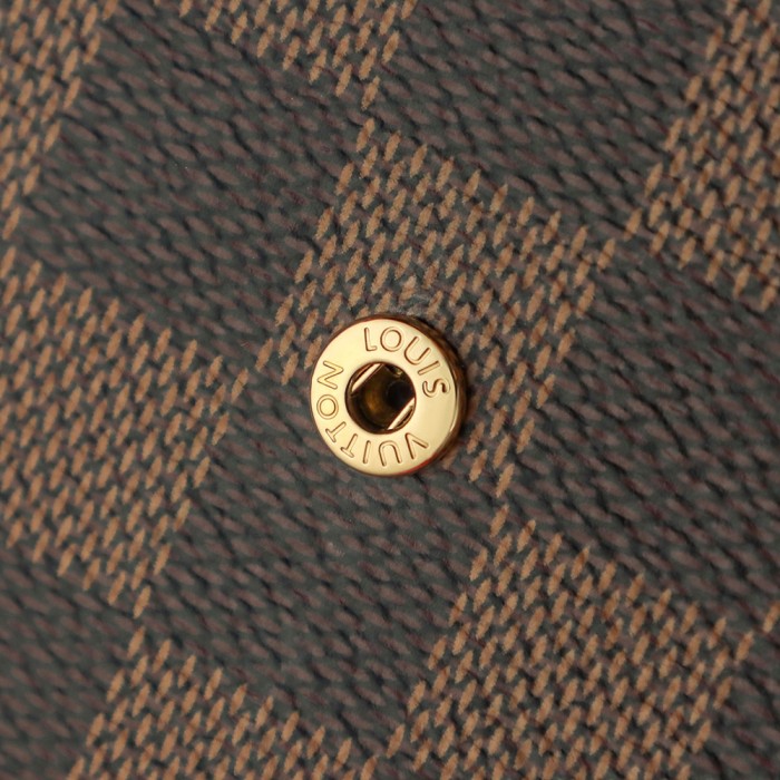 POCHETTE FELICIE BROWN & WHITE CANVAS & BROWN MONGRA