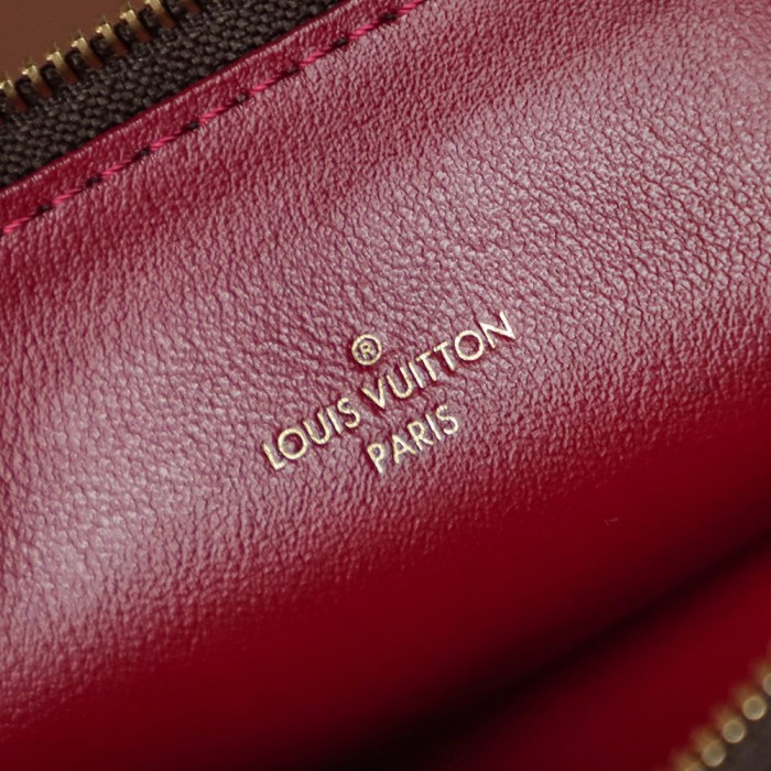 POCHETTE FELICIE BROWN & WHITE CANVAS & BROWN MONGRA