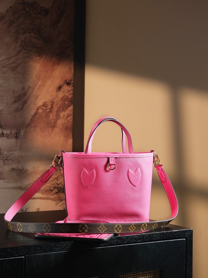 NEVERFULL BANDOULIERE INSIDE OUT BB - BLACK & Rose & DARK FANGO