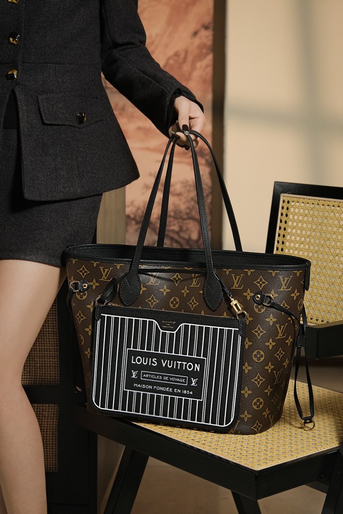 NEVERFULL INSIDE OUT MM - BLACK & TAN