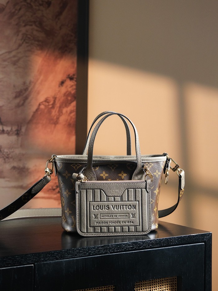 NEVERFULL BANDOULIERE INSIDE OUT BB - BLACK & Rose & DARK FANGO