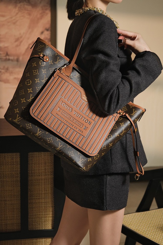 NEVERFULL INSIDE OUT MM - BLACK & TAN