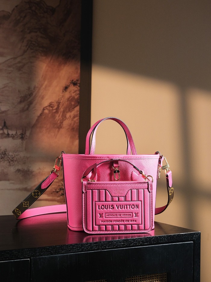 NEVERFULL BANDOULIERE INSIDE OUT BB - BLACK & Rose & DARK FANGO