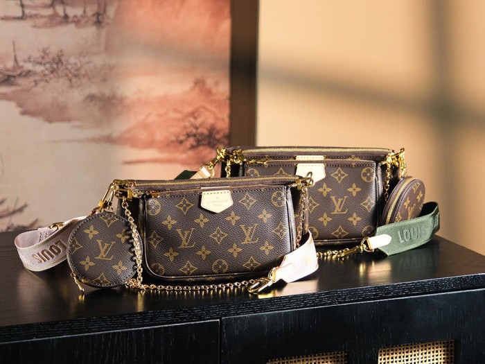 MULTI POCHETTE ACCESSOIRES - LIGHT PINK & KHAKI