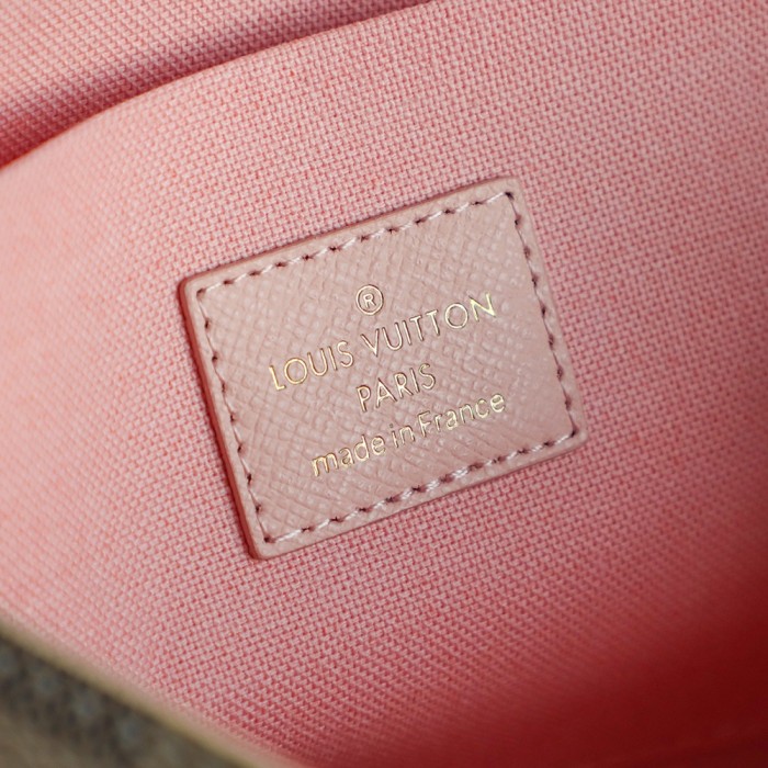 POCHETTE FELICIE BROWN & WHITE CANVAS & BROWN MONGRA