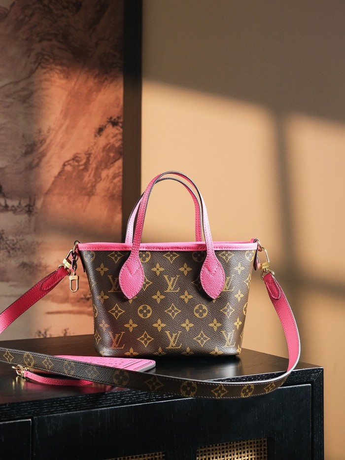 NEVERFULL BANDOULIERE INSIDE OUT BB - BLACK & Rose & DARK FANGO